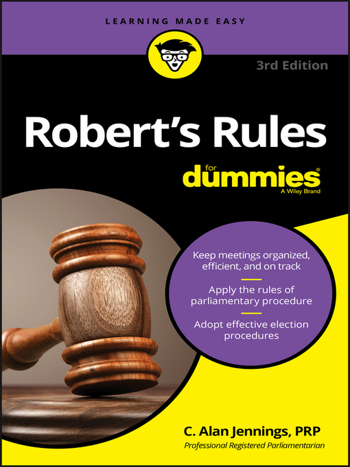 Title details for Robert's Rules for Dummies by C. Alan Jennings - Available